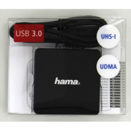 Hama USB-3.0-multi-kaartlezer, SD/microSD/CF, zwart