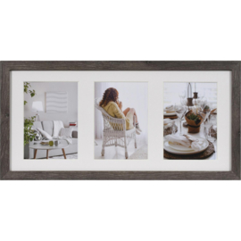 Houten fotolijst Modern Galerij Donker grijs 23x50 voor 3x 13x18