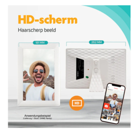 Pora & CO Digitaal fotolijst 10 inch met WIFI en touchscreen  Wit