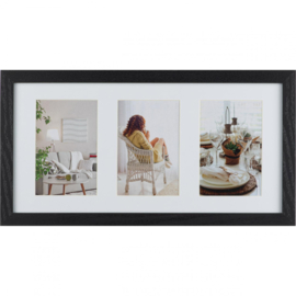 Houten fotolijst Modern Galerij zwart 23 x 50 voor 3x 13x18 