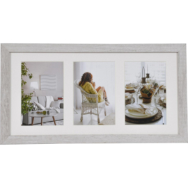 Houten fotolijst Modern Galerij 3x 10x15 wit