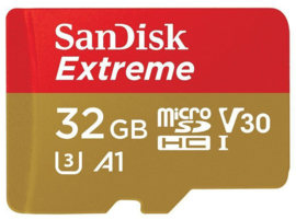 SanDisk Extreme 32 GB microSDHC Kaart Action 100 MB/s met SD-Adapter