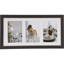 Houten fotolijst Modern Galerij 3x 10x15 Zwart