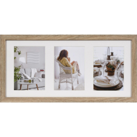 Houten fotolijst Modern Galerij Mid bruin 23x50 voor 3x 13x18