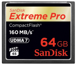 Sandisk Extreme PRO Compact Flash kaart 64GB 160Mb/s