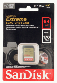SanDisk SDXC Extreme 64GB 170/80 mb/s - V30 - Rescue Pro D