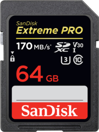 Sandisk Extreme PRO SDXC UHS-I kaart 64GB 170mb/s