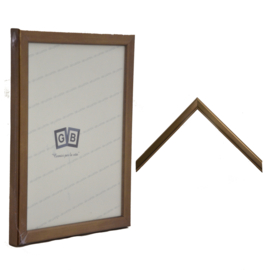Houten lijst 10x15 plat brons