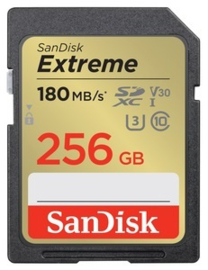 SanDisk 256 GB SDXC Extreme 180MB/s V30 UHS-I U3