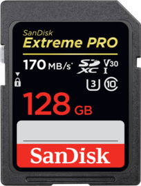 Sandisk Extreme PRO SDXC UHS-I kaart128GB 170mb/s