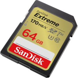 SanDisk SDXC Extreme 64GB 170/80 mb/s - V30 - Rescue Pro D