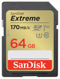 SanDisk SDXC Extreme 64GB 170/80 mb/s - V30 - Rescue Pro D
