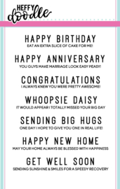 HFD0062 Heffy Doodle Everyday Sentiment Duos Clear Stamps