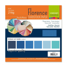 2923-101 Florence • Cardstock multipack 15,2x15,2cm Blauw