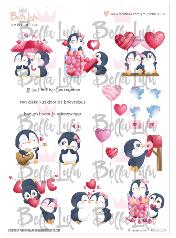3000/0110 Bella Lulu Knipvel Pinguin Love