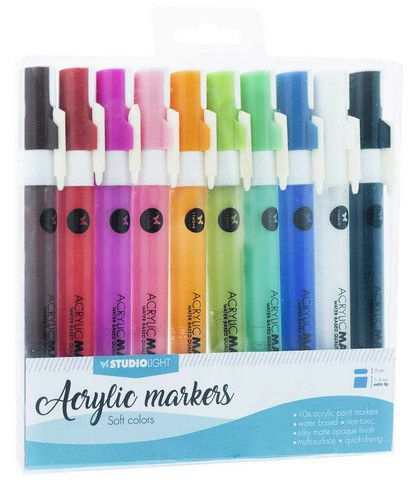 AMSL02 Studio Light Box 10 acrylic markers Soft Colors nr 02