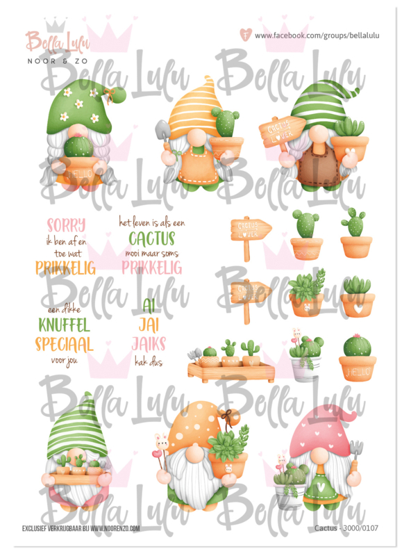 3000/0107 Bella Lulu Knipvel Cactus