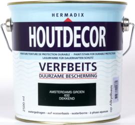 Hermadix Houtdecor Verfbeits Amsterdams Groen 632 2,5 liter