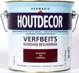 Hermadix Houtdecor Verfbeits Wijnrood 633 2,5 liter