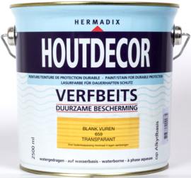 Hermadix Houtdecor Verfbeits Transparant Blank Vuren 659 2,5 liter