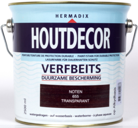 Hermadix Houtdecor Verfbeits Transparant Noten 655 2,5 liter