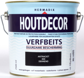 Hermadix Houtdecor Verfbeits Antraciet 630 2,5 liter