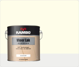 Rambo Vloer Lak Dekkend Zijdeglans Zuiverwit 5021 Ral 9010 2,5 liter