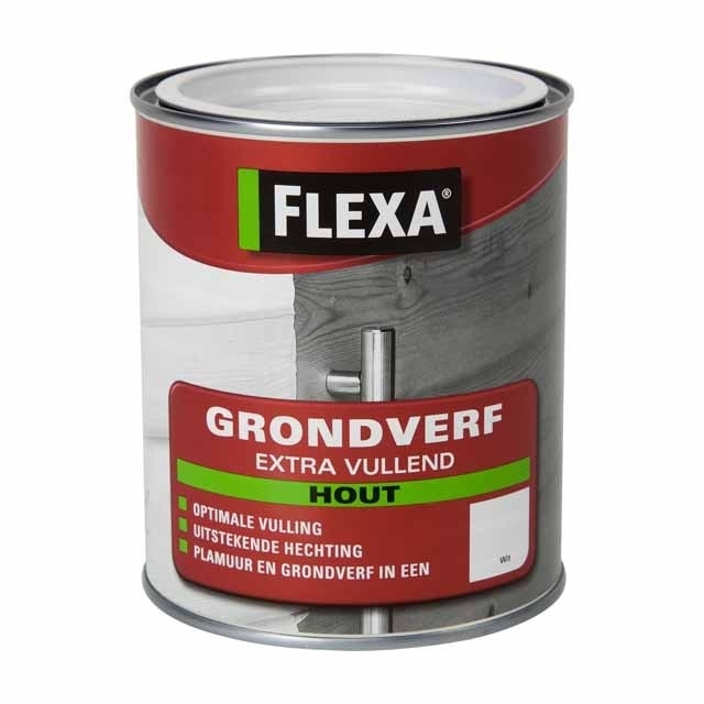 Flexa Grondverf Hout Extra Vullend Wit 750ml Grondverf verfoutletsecuur