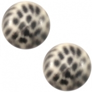 Slider zilver met cabochon leopard silk beige
