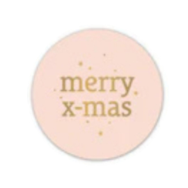Sticker - Merry X-mas - Zachtroze - Goud