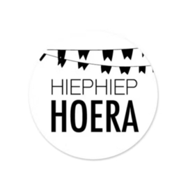 Sticker - HIEP HIEP HOERA - wit