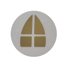 Sticker - Mijter - Goud - transparant - Sint
