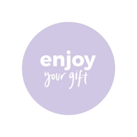 Sticker - enjoy your gift - Lila - Wit