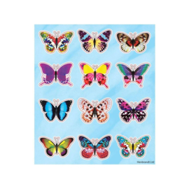 stickervelletje - kinderen - vlinders - 12 stickers
