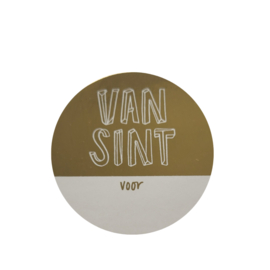 Sticker - Sinterklaas - Etiket - Goud - Wit