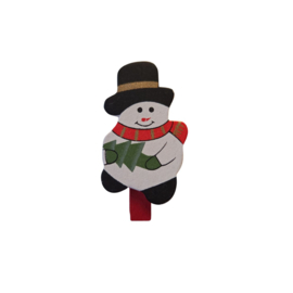 Houten knijpertje - Rood - Kerstman - Kerst