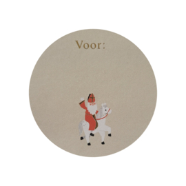 Sticker - Sinterklaas - Etiket - Grijs