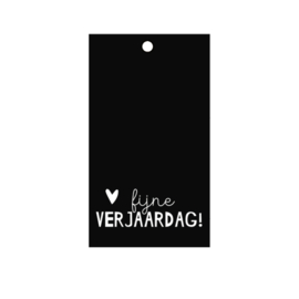 Label - zwart/wit - fijne verjaardag!