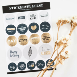 Stickervel - FEEST - 20 stickers