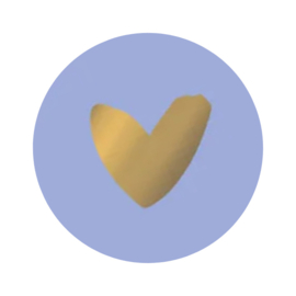 Sticker - Heart - Paars - Goud