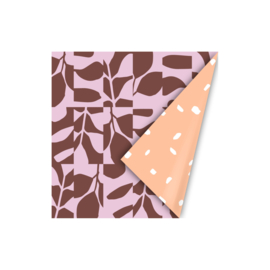 Planten en bloemen - Dots - Roze - Donkerpaars - Zalm - Wit - 30 cm