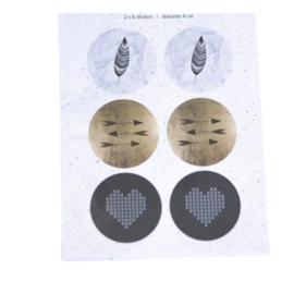 Stickervel - Veer - Pijlen - Hart - 12 stickers