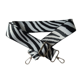 Tas-koord zebra zilverkleurig