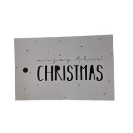 Minikaart - Enjoy this Christmas - Zwart/Wit - Kerst