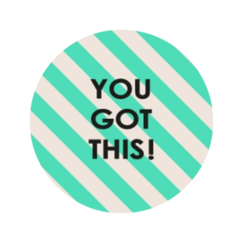 Sticker - You got this - Strepen - Groen - Wit