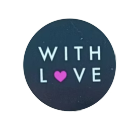 Sticker - with love - zwart