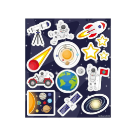 stickervelletje - kinderen - astronauten - ruimte - 12 stickers