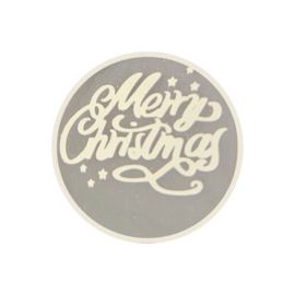 Sticker - Merry Christmas - Transparant - Zilver