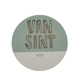 Sticker - Sinterklaas - Etiket - Mintgroen - Wit