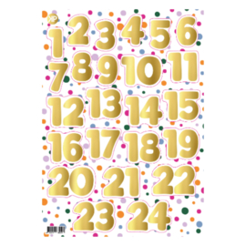Stickervel - Advent - Goud - Wit - Kerst - Feest - Groot - 24 stickers